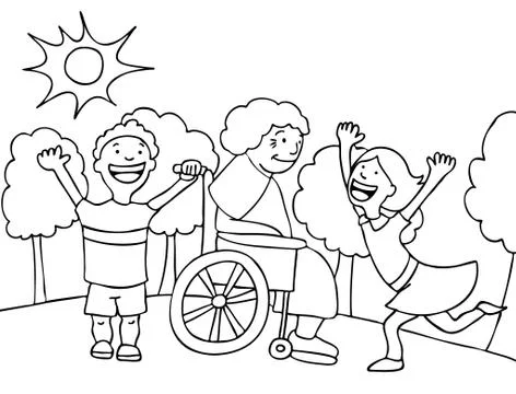 Visit with grandma Stock Illustration