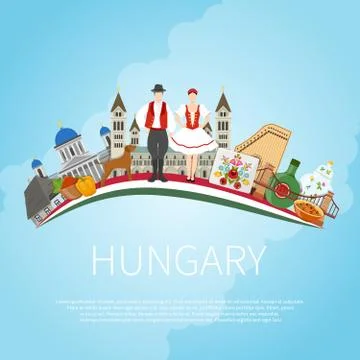 Visit Hungary Cloud Concept Stock Illustration