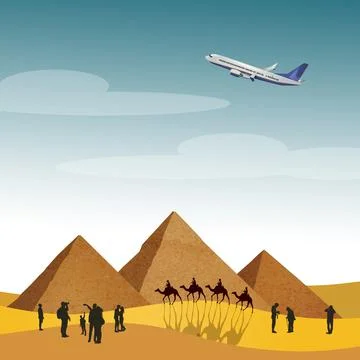 Visit the pyramids in Egypt Stock Illustration