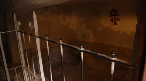 Visit the real tomb of Jesus Christ Stock Footage 32156427