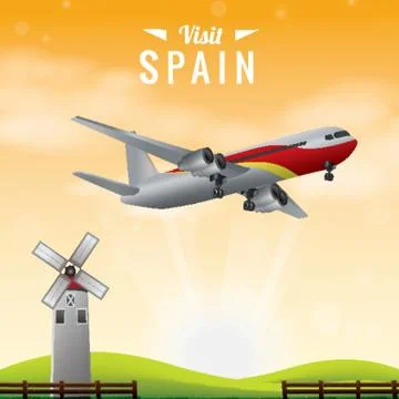 Visit Spain Wallpaper Stock-Illustration