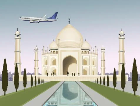 Visit the Taj Mahal Stock Illustration