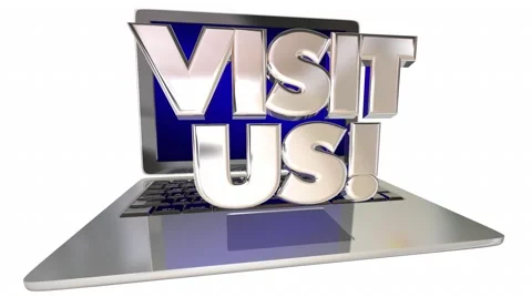 Visit Us Computer Laptop Internet Online Website 3D Words Stock Footage 61257210