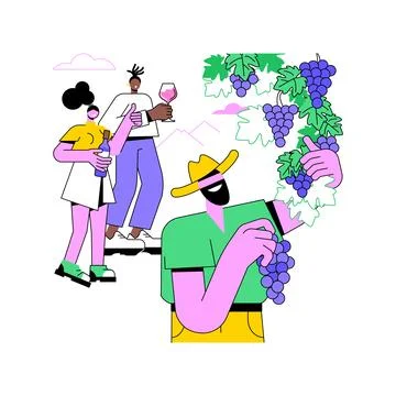 Visit vineyard isolated cartoon vector illustrations. Stock Illustration