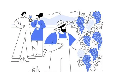 Visit vineyard isolated cartoon vector illustrations. Stock Illustration