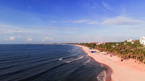 Visit Xuan Thuy in Mui Ne, Lam Dong to enjoy the beach and sea views Stock Footage 346104902