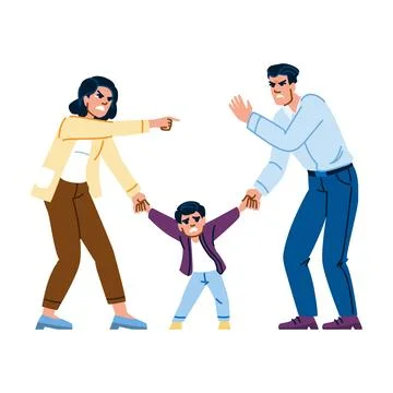 Visitation divorce kid debate vector Stock Illustration