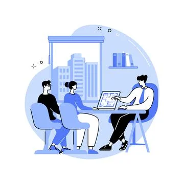 Visiting broker isolated cartoon vector illustrations. Stock Illustration
