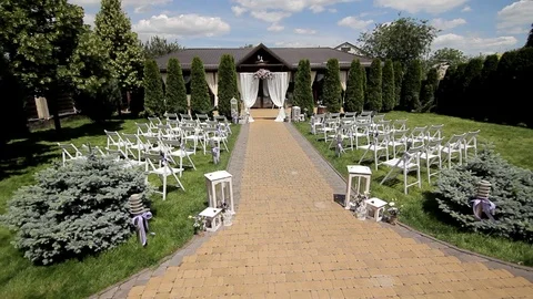 Visiting ceremony wedding decor Stock Footage 71948263