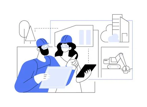 Visiting construction site abstract concept vector illustration. Stock Illustration