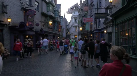 Visiting the Diagon Alley at Universal Stock Video Pond5