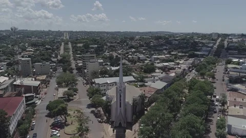 Visiting with drone, the San Antonio Cathedral, Obera, Misiones, Argentina 動画素材 264428672
