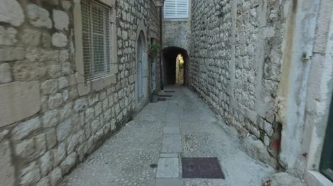 Visiting Dubrovnik and walking through old streets Stock Footage 65025224