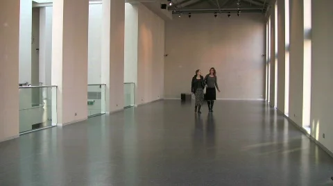 Visiting the gallery Stock Footage