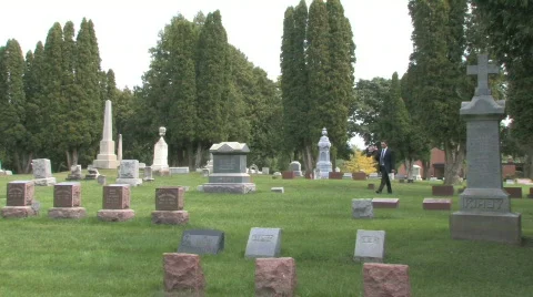 Visiting Grave 2 Stock Footage 530100