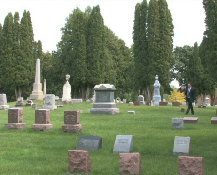Visiting Grave 2 PAL Stock Footage 530595