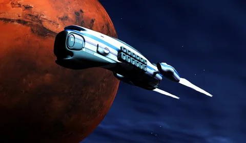 Visiting Mars Planet Stock Illustration