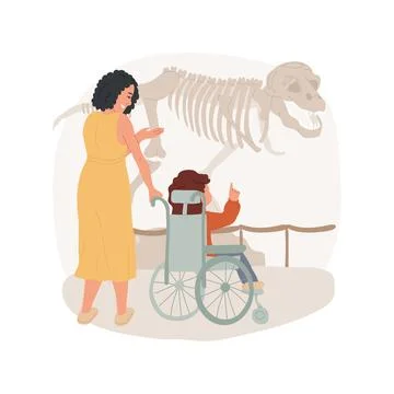 Visiting a museum isolated cartoon vector illustration. Stock Illustration