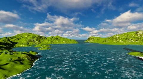 Visiting old Windmill in the fjords 3d people Stock Footage 64053178