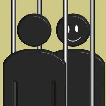 Visiting a Prisoner Stock Illustration