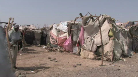 Visiting Refugees Stock Footage 112715