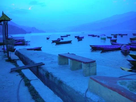 Visiting a river front during dawn Stock Photos