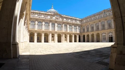 Visiting Royal Palace of Madrid on summer sunny day in Madrid, Spain Stock Footage 252092841