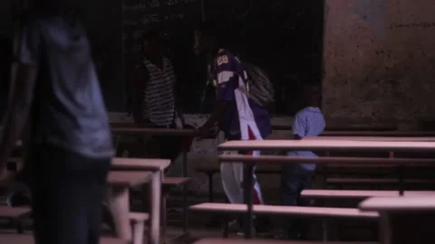 Visiting school during quarantine for the first time Stock Footage 138253381