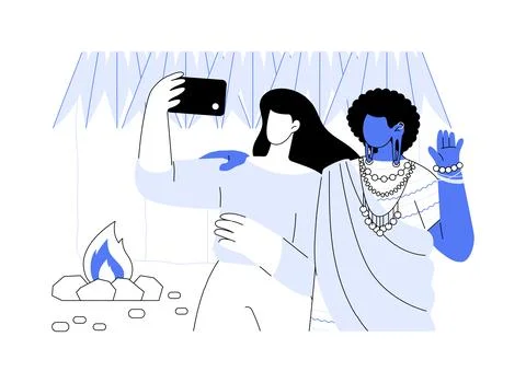 Visiting tribe isolated cartoon vector illustrations. Ilustración de archivo