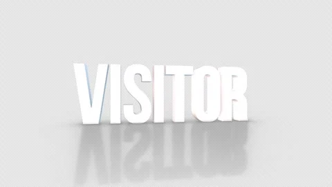 Visitor 3D Text spinning on an orange background. Looped video.4K 動画素材 276681978