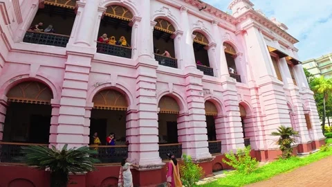 Visitor Activity of Ahsan Manzil in Old-Dhaka, Bangladesh Stock Footage 340348181