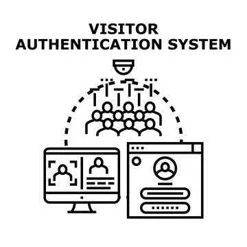 Visitor authentication system for access and security control Stockillustratie