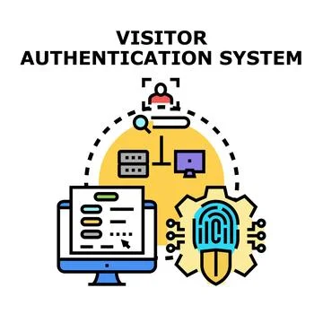 Visitor authentication system for online identity security イラスト素材