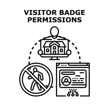 Visitor badge permissions for access control system Ilustración de archivo