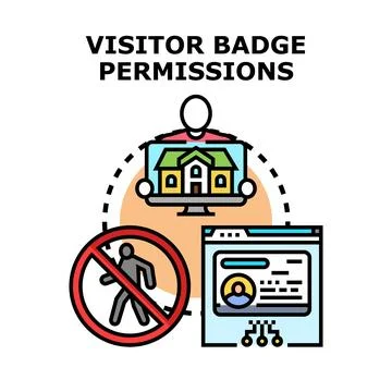 Visitor badge permissions for access control system Stock Illustration