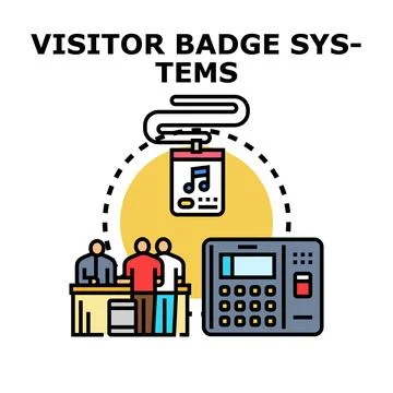 Visitor badge systems managing access and security Stock Illustration