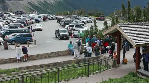 Visitor Center Logan Pass Glacier NP P HD 0545 Stock Footage 10593321