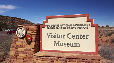 Visitor Center Sign at Pipe Spring National Monument 스톡 동영상 60928294
