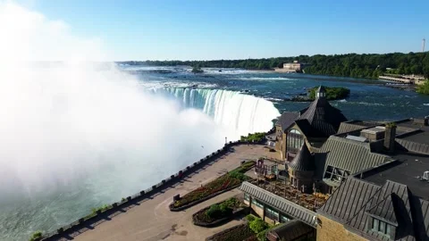 Visitor Centre Overlooking Horseshoe Falls in Niagara Falls Video stock 337401685