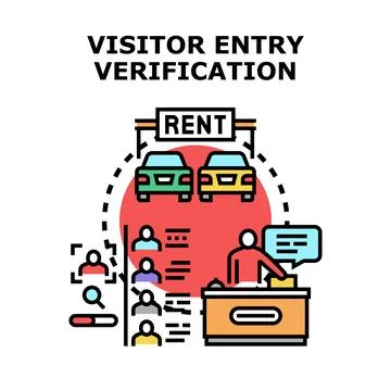 Visitor entry verification for rental services concept 스톡 일러스트