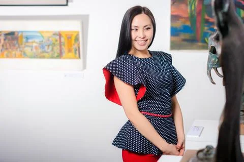 Visitor in the gallery Stock Photos