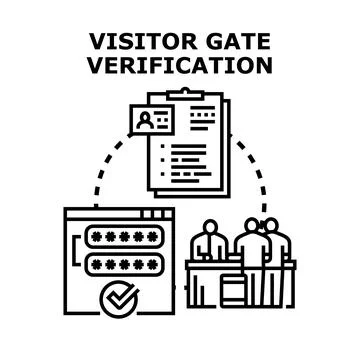 Visitor gate verification process for access control Stock Illustration