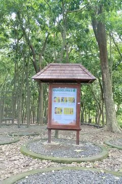 Visitor Guidelines Information Board Sacred Monkey Forest  Ubud Bali Indonesia Stock Photos