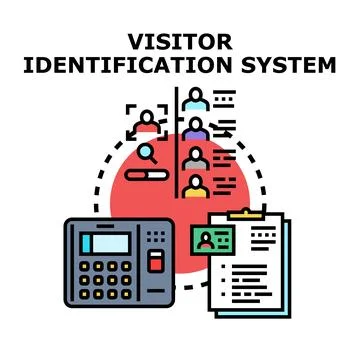 Visitor identification system managing customer access and authentication Stock Illustration