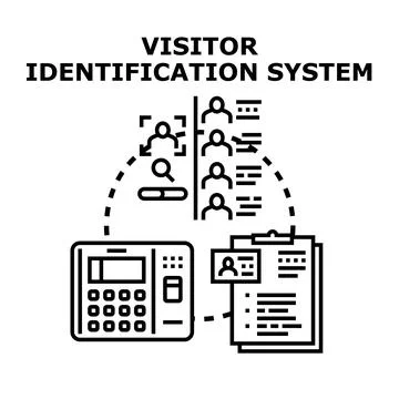 Visitor identification system managing customer access and authentication Stock Illustration
