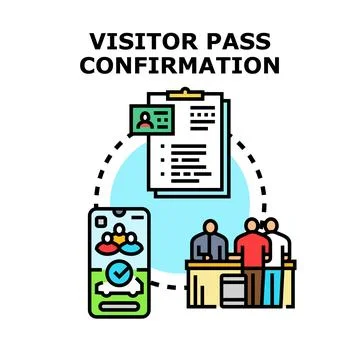 Visitor pass confirmation concept for digital access control Stock Illustration