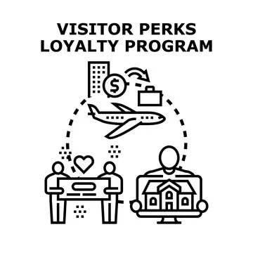 Visitor perks loyalty program concept vector Stock Illustration