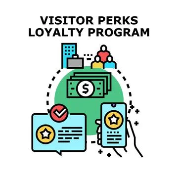 Visitor perks loyalty program concept vector illustration Stock Illustration