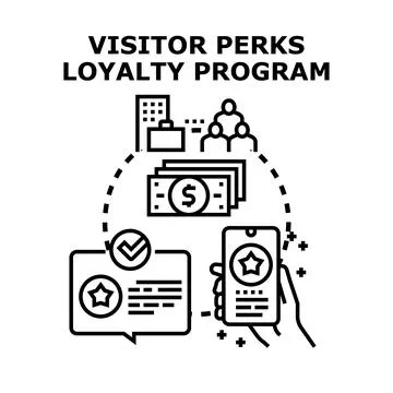 Visitor perks loyalty program concept vector illustration Stock Illustration
