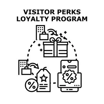 Visitor perks loyalty program for customer rewards Stock Illustration